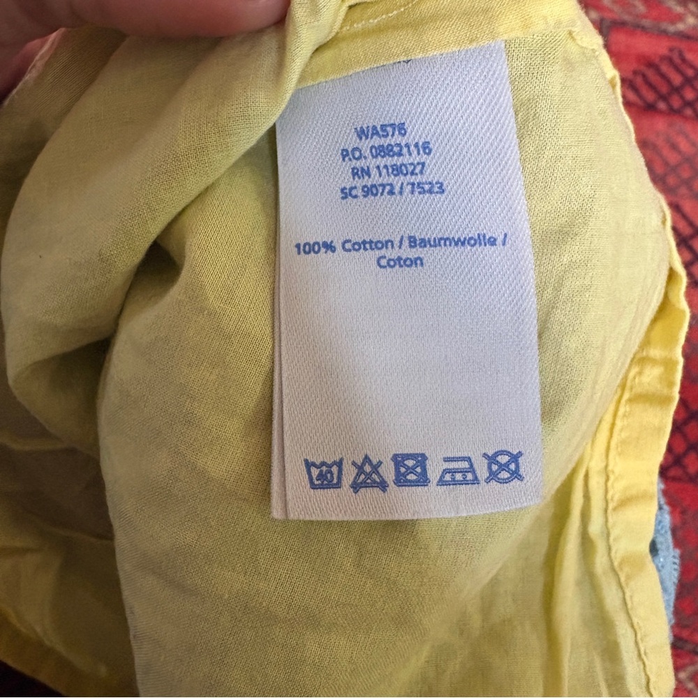 Boden Blue and Yellow Eyelet Sleeveless Blouse - Picture 5 of 5